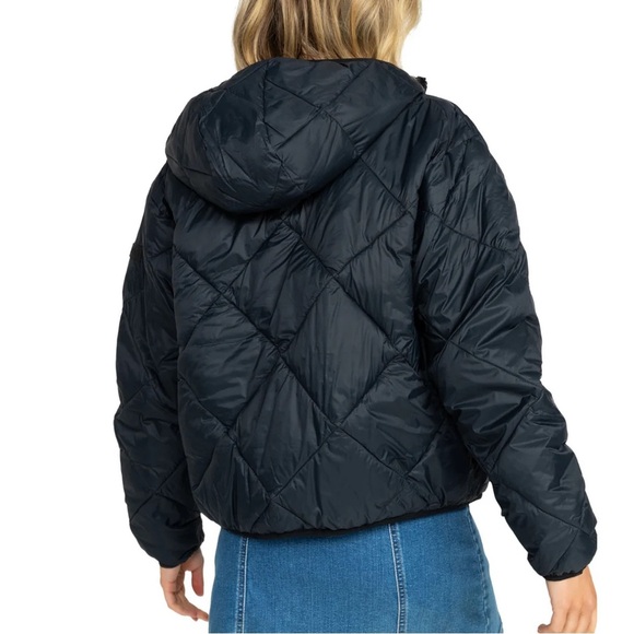 ROXY Wind Swift Hooded Black Puffer Jacket Women's Size M NWT - Picture 6 of 10